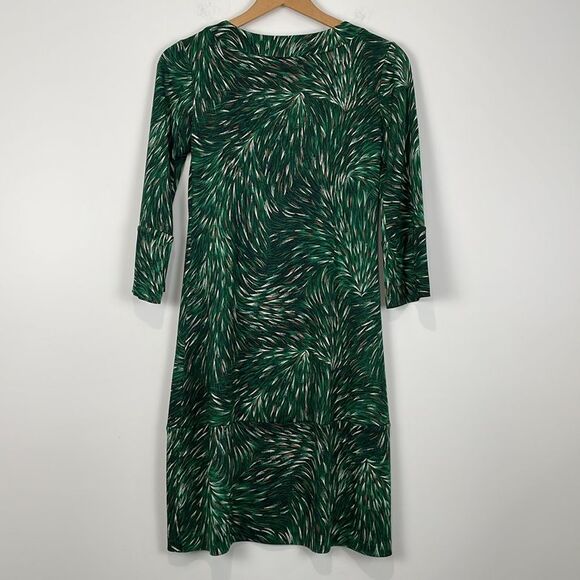 Diane von Furstenberg Vintage 0 Dress 100% Silk 3/4 Sleeve Dress Green Peacock - Picture 5 of 8